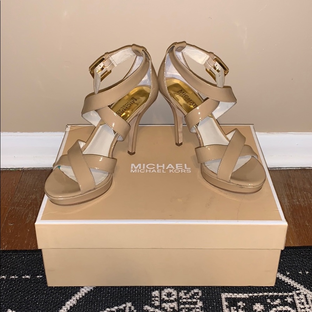 Michael Kors Patent Leather Strappy Heels